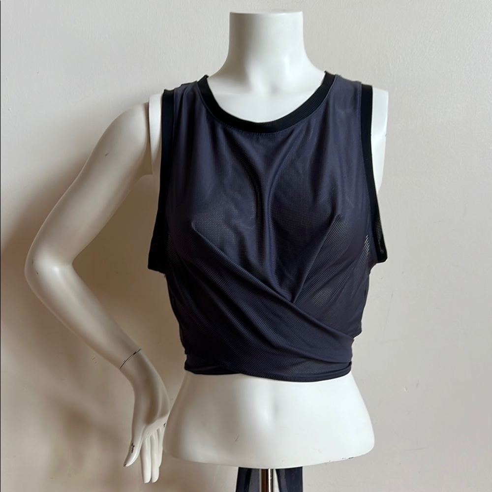 Fabletics Sleeveless sheer Wrap Crop Tank Top